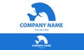 Blue Color Stylized graphic bear logo design