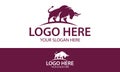 Brown Color Big and Strong Bull Logo Design