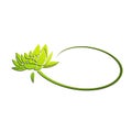 Green lotus flower vector icon