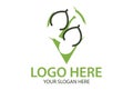 Green Color Negative Space Sandal Pin Location App Logo Design