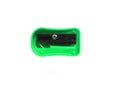 Green color pencil sharpener on white background Royalty Free Stock Photo