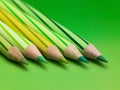 Green color pencils Royalty Free Stock Photo