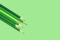 Green color pencils Royalty Free Stock Photo