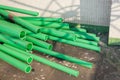 Green color plastic tubes for industry Royalty Free Stock Photo