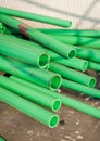 Green color plastic tubes for industry Royalty Free Stock Photo