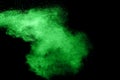 Green Color powder splash