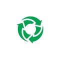 green color recycle icon symbol design vector