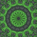 Green color seamless pattern with mandala ornament vector illustration Royalty Free Stock Photo