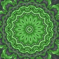 Green color seamless pattern with mandala ornament vector illustration Royalty Free Stock Photo