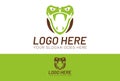 Green Color Snake Head Logo Design