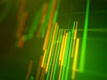 Green color of a stock exchange chart graph. Finance business background. Abstract stock Royalty Free Stock Photo