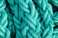 Green color texture, close-up photography of nautical ropes Royalty Free Stock Photo