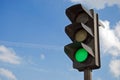 Green color on the traffic light Royalty Free Stock Photo