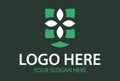 Green Color Unique Abstract Shape Nature Leaf Logo Design Royalty Free Stock Photo