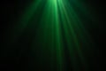 Green color wide lens projector with light beam for movie and cinema at night . smoke texture spotlight . black background Royalty Free Stock Photo