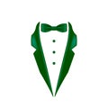 green colored bow tie tuxedo collar icon. Element of evening menswear illustration. Premium quality graphic design icon. Signs and Royalty Free Stock Photo