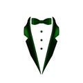 green colored bow tie tuxedo collar icon. Element of evening menswear illustration. Premium quality graphic design icon. Signs and Royalty Free Stock Photo