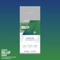 green colored corporate roll-up banner