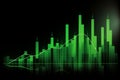 Green-colored financial graph depicts positive growth Royalty Free Stock Photo