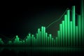 Green-colored financial graph depicts positive growth