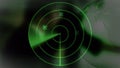 Green colored radar detecting airplanes