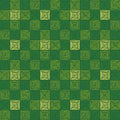 Green colored seamless square spiral pattern