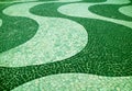 Green Colored Wave Patterned Mosaic Pavement for Background