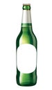 Green colour Beer glass bottle, isolated on white background Royalty Free Stock Photo