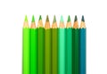 Green colour pencils