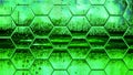 green coloured abstract hexagonal mosaic design for a futuristic new city Royalty Free Stock Photo