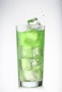 Green coloured beverage, Cocktail splash