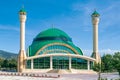 The green colourful Organized Industrial Area Mosque of Isparta. Royalty Free Stock Photo