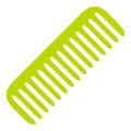 Green comb icon, flat style