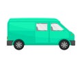 Green combi minivan. Vector illustration on a white background.