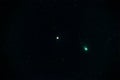 The green comet Comet C 2022 E3 ZTF in the constellation Auriga on February 8, 2023, Hesse, Germany