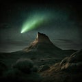 Green Comet flying over Utah wilderness,