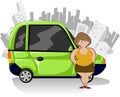 Green compact car Royalty Free Stock Photo