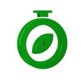 Green Compass icon isolated on transparent background. Windrose navigation symbol. Wind rose sign.