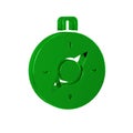 Green Compass icon isolated on transparent background. Windrose navigation symbol. Wind rose sign.