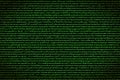 Green complicated crypto symbols on black, data encryption binary code concept