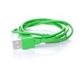 Green computer cable Royalty Free Stock Photo