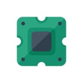 Green computer chip representing processing power and technology Royalty Free Stock Photo