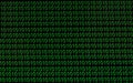 Green computer language binary numbers glow on black background Royalty Free Stock Photo