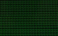 Green computer language binary numbers glow on black background Royalty Free Stock Photo