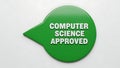 Green computer science approved badge with text on isolated white background Royalty Free Stock Photo