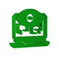 Green Computer vision icon isolated on transparent background. Technical vision, eye circuit, video surveillance system Royalty Free Stock Photo
