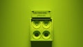 Green Concert Speakers Vintage Music Audio Equipment Post-Punk Stereo with Green Background