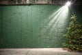 Green concrete wall with light shining down Royalty Free Stock Photo
