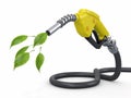 Green conservation. Gas pump nozzle and leaf