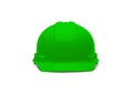 Green Construction Safety Hard Hat Facing Forward Isolated on White Ready for Your Logo with Transparent PNG Option. Royalty Free Stock Photo